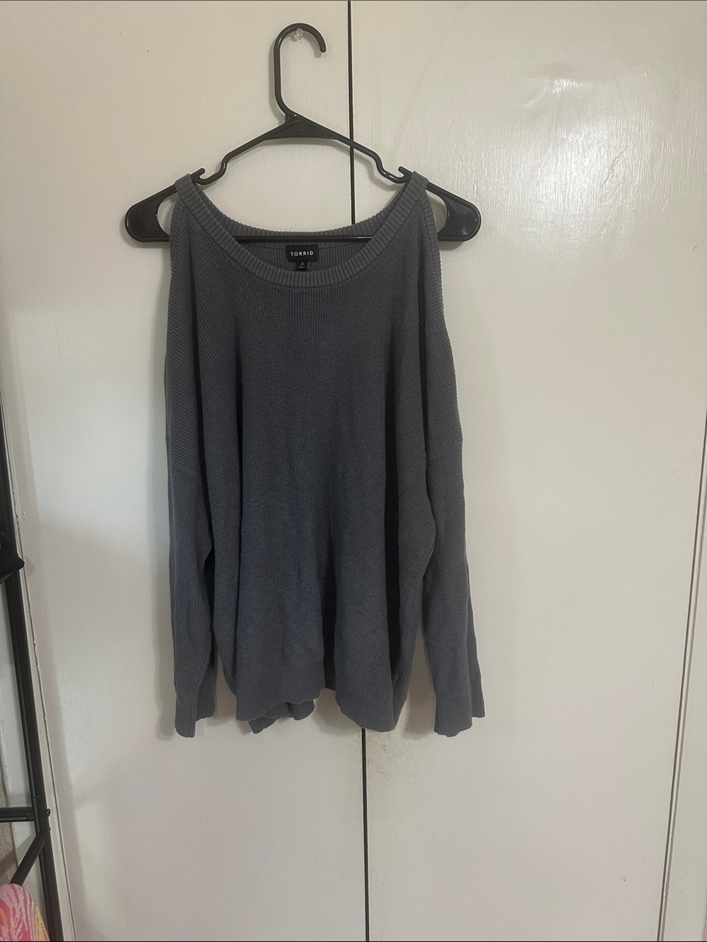 torrid Charcoal Off-Shoulder Knit Sweater